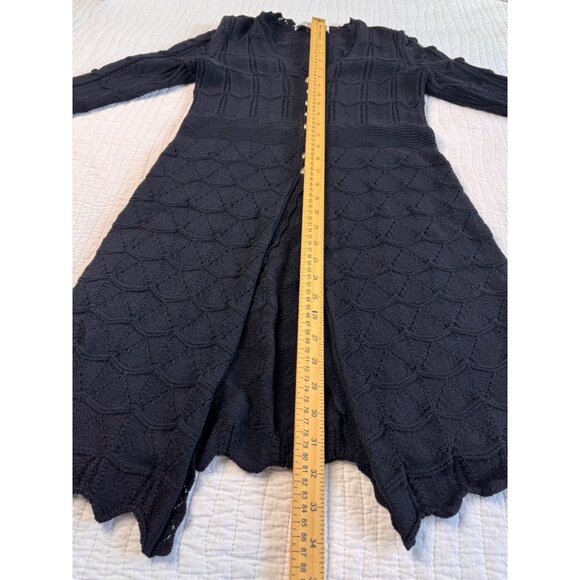 St. John Collection Black Knit Button-Down Long Sleeve Long Cardigan SZ 2 - Picture 10 of 11
